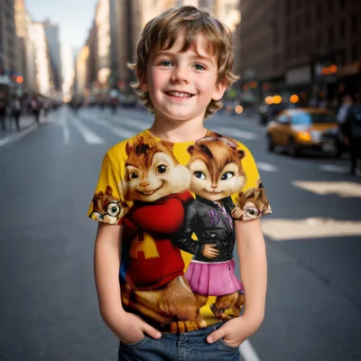 Alvin And The Chipmunks Funny Cartoon 3D T-shirt