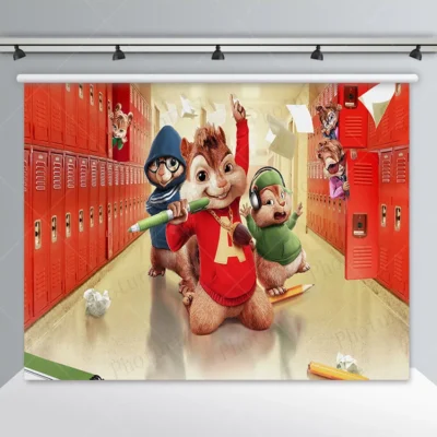 Alvin and Chipmunks Simon Theodore Backdrop for Kids Poster
