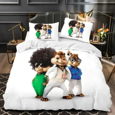 Alvin And The Chipmunks HD Printed Cartoon Bedding Set