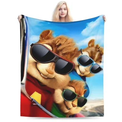 Alvin And The Chipmunks Colorful Print Blanket
