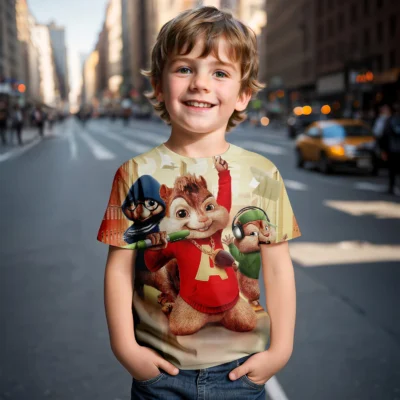 Summer Kids Alvin And The Chipmunks 3D T-shirt